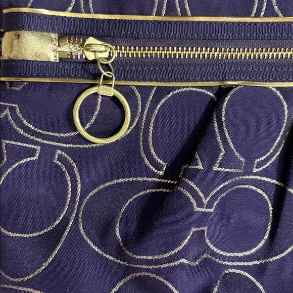 Coach Poppy Collectiom Dark Purple/Gold  Tote with Sz (L) - Like NEW!! - Picture 5 of 11